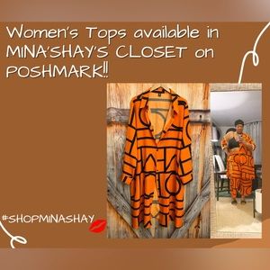 Large letter print shirt.